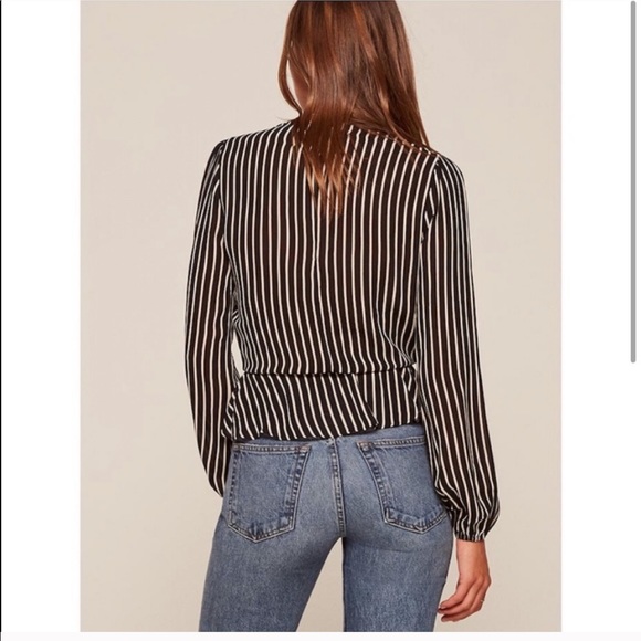 Reformation Camila Top B&W stripe Sz Small - Picture 3 of 7